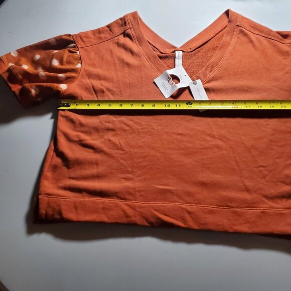Daily Practice Anthropologie Top NWT Brown Motif Burnt Sienna Polka Dot Sz M - Picture 6 of 16
